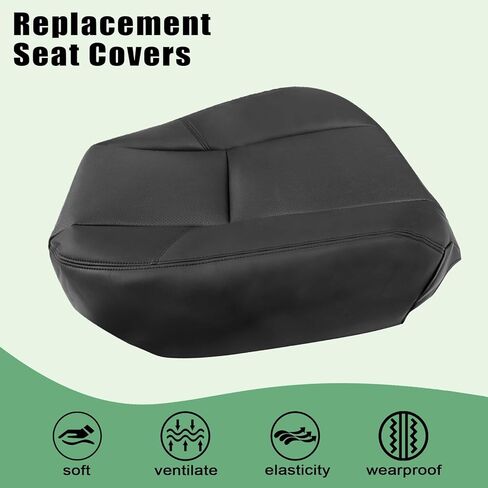 Priprilod Perforated Driver＆Passenger Side Bottom＆Top Lean Back Rerplacement Seat Cover Black（# 194, 196, 197） Compatible with Cadillac Escalade 2007 2008 2009 2010 2011 2012 2013 2014 in Saudi Arabia