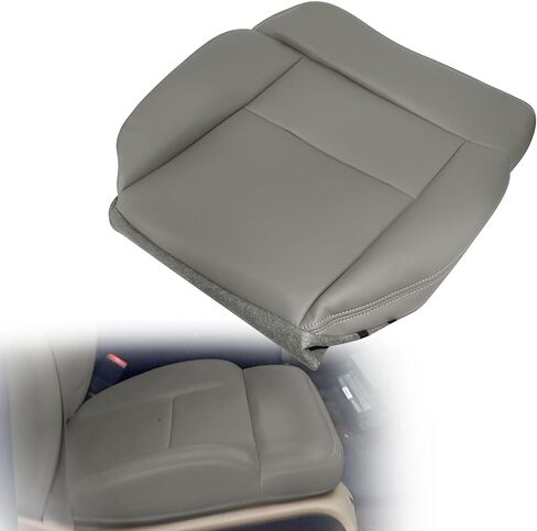 GXARTS Driver Side Bottom Replacement Microfiber Leather Seat Cover Gray Compatible with Ford F150 2004 2005 2006 2007 2008 in Saudi Arabia
