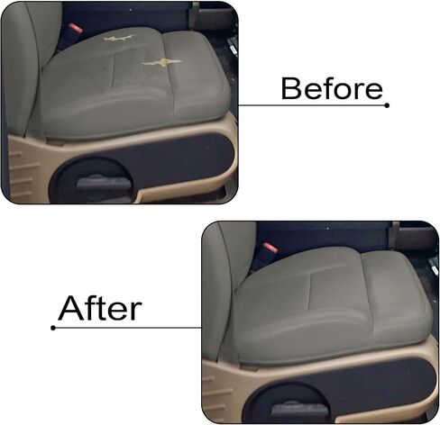 GXARTS Driver Side Bottom Replacement Microfiber Leather Seat Cover Gray Compatible with Ford F150 2004 2005 2006 2007 2008 in Saudi Arabia