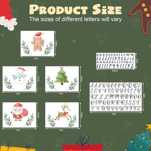 Colarr 8 Sheet Christmas UV Dtf Cup Wraps Letter Name Sticker for 12-24oz Tumbler Christmas Rub on Transfer Santa Claus Snowman Xmas UV Dtf Cup Wrap Decal for Glass Water Bottle Decoration DIY Craft in Saudi Arabia