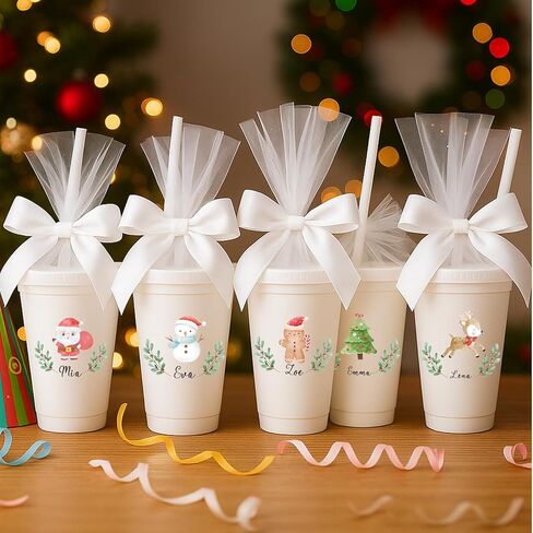 Colarr 8 Sheet Christmas UV Dtf Cup Wraps Letter Name Sticker for 12-24oz Tumbler Christmas Rub on Transfer Santa Claus Snowman Xmas UV Dtf Cup Wrap Decal for Glass Water Bottle Decoration DIY Craft in Saudi Arabia