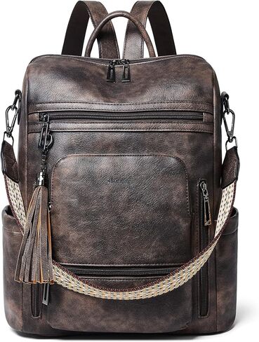 Shrrie Fashion Vegan Leather Backpack Purse for Women,Fits 15.6 Inch Laptop for Work Travel School in Saudi Arabia