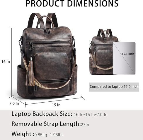 Shrrie Fashion Vegan Leather Backpack Purse for Women,Fits 15.6 Inch Laptop for Work Travel School in Saudi Arabia