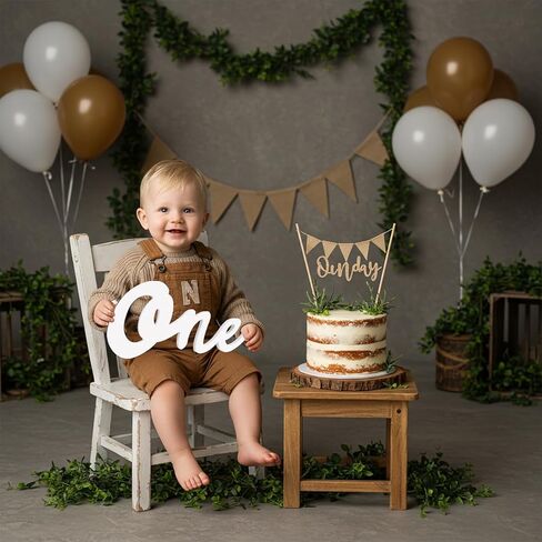 TONIFUL One Wooden Sign Cutout Letter for 1st Birthday Party Decorations Table Centerpieces for First Birthday White Letter Wooden Photo Booth Props Party Decorations Supplies in Saudi Arabia