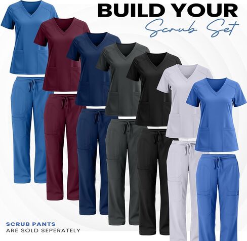 NY Threads Scrubs for Women V-Neck Top Soft Stretch with Pockets in Kuwait