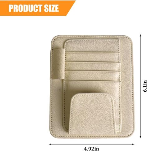 Car Sun Visor Organizer, PU Leather Vehicle Visor Document Storage Pocket for Sunglass Card Pen, Multifunctional Automotive Interior Holder Accessories, Universal Fit (Carbon Black) in Saudi Arabia