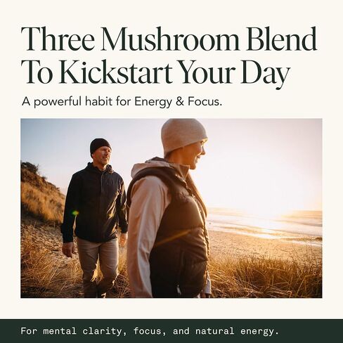 Wake Capsules | Certified Organic Lion's Mane, Cordyceps, Chaga Mushroom Supplement for Focus, Energy, and Productivity. | 60 Day Supply (120 Capsules) | 1500mg per Serving in Saudi Arabia