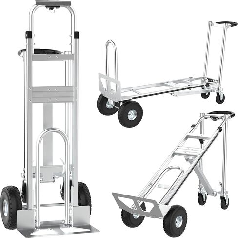 3 in1 Convertible Hand Truck, Folding Aluminum Hand Trucks 880lb Load Appliance Dolly, Heavy Duty Dolly Cart Converts Platform Cart, Portable Cart Luggage,Travel,Moving,Shopping,Office Use (Orange) in Saudi Arabia