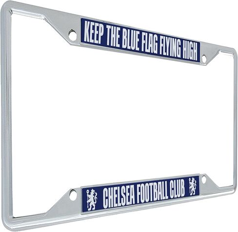 Desert Cactus Chelsea FC London Blue Lions إكسسوارات السيارات لكرة القدم وكرة القدم المعدنية وإطار لوحة الترخيص وحامل البطاقات للأمام والخلف من السيارة (الإطار - التصميم B) in Saudi Arabia
