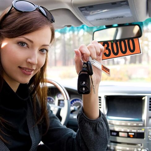 Versa-Tags 1000 Orange Car Dealer Service علامات تعليق أرقام إرسال الخدمة، علامات مفاتيح مرقمة لقسم الخدمة لمتجر إصلاح ميكانيكي 3 أجزاء حلقة مفاتيح - برتقالي (3000-3999) in Kuwait