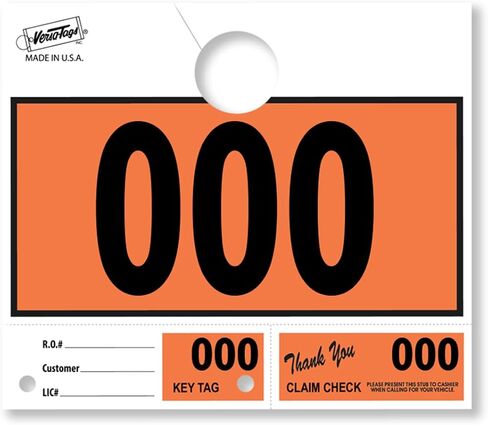 Versa-Tags 1000 Orange Car Dealer Service علامات تعليق أرقام إرسال الخدمة، علامات مفاتيح مرقمة لقسم الخدمة لمتجر إصلاح ميكانيكي 3 أجزاء حلقة مفاتيح - برتقالي (3000-3999) in Saudi Arabia