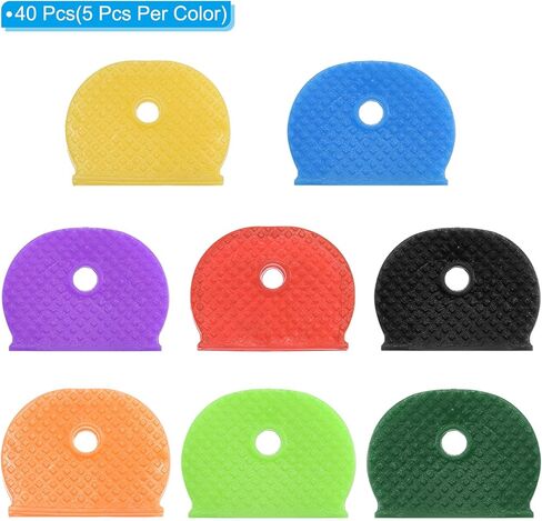 Key Caps Covers Tags, 32 Pack Keys Ring Coding Identifiers Silicone Case Shell Protector for Office House Apartment, 8 Assorted Colors in Saudi Arabia