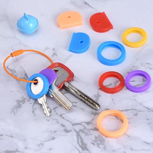 Key Caps Covers Tags, 32 Pack Keys Ring Coding Identifiers Silicone Case Shell Protector for Office House Apartment, 8 Assorted Colors in Saudi Arabia