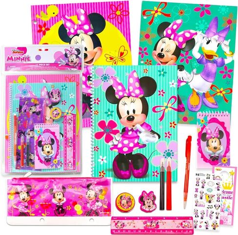 Minnie Mouse School Supplies Value Pack Set - Bundle with Disney Folder, Notebook, Erasers, Stickers, and More | Minnie Back to School Classroom Set in Saudi Arabia