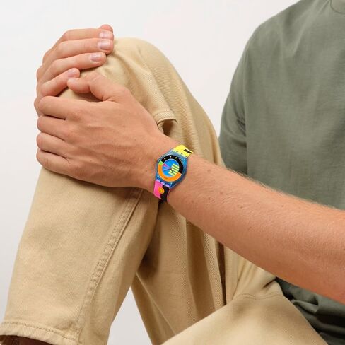 Swatch Casual Watch Multicolor Quartz Bio-sourced NEON HOT RACER in Saudi Arabia