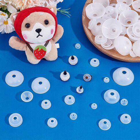 PH PandaHall 140pcs 10 Sizes Washers for Safety Eyes Plastic Washers Amigurumi Eyes Backs Sinker Designed Washers for Crochet Eyes 10~38mm Secure Washers for Stuffed Animals Crochet Crafts in Saudi Arabia