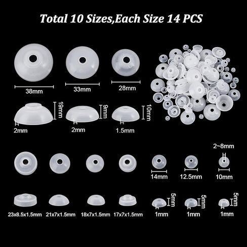 PH PandaHall 140pcs 10 Sizes Washers for Safety Eyes Plastic Washers Amigurumi Eyes Backs Sinker Designed Washers for Crochet Eyes 10~38mm Secure Washers for Stuffed Animals Crochet Crafts in Saudi Arabia