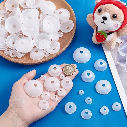 PH PandaHall 140pcs 10 Sizes Washers for Safety Eyes Plastic Washers Amigurumi Eyes Backs Sinker Designed Washers for Crochet Eyes 10~38mm Secure Washers for Stuffed Animals Crochet Crafts in Saudi Arabia