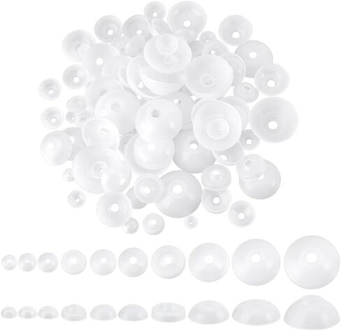 PH PandaHall 140pcs 10 Sizes Washers for Safety Eyes Plastic Washers Amigurumi Eyes Backs Sinker Designed Washers for Crochet Eyes 10~38mm Secure Washers for Stuffed Animals Crochet Crafts in Saudi Arabia