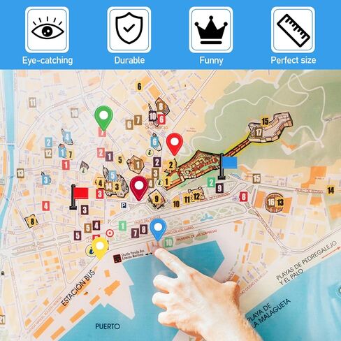 280Pcs Map Stickers, Self Adhesive Peel and Stick Indicator Labels 0.6 Inch Colorful Map Pointer Markers for Travel Planning, Camping Sites, Handmade Projects in Saudi Arabia