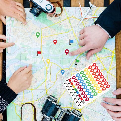 280Pcs Map Stickers, Self Adhesive Peel and Stick Indicator Labels 0.6 Inch Colorful Map Pointer Markers for Travel Planning, Camping Sites, Handmade Projects in Saudi Arabia