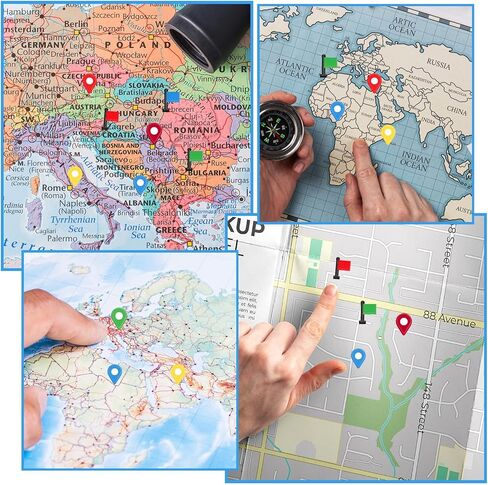 280Pcs Map Stickers, Self Adhesive Peel and Stick Indicator Labels 0.6 Inch Colorful Map Pointer Markers for Travel Planning, Camping Sites, Handmade Projects in Saudi Arabia