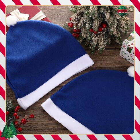 4 Piece Santa Claus Hats Car Seat Headrest Covers Interior Christmas Car Headrest for Xmas New Year Festival Holiday Party Decorations(Blue) in Saudi Arabia