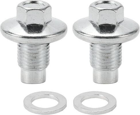 1 Set Universal Oil Drain Plug Anti Leakage 1.34" Height Oil Pan Drain Bolt Screw Thread Repair with Gasket Silver Tone Steel Aluminum M14x1.5 in Saudi Arabia