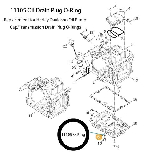 111105 Oil Drain Plug O-Ring Replacement for Harley Davidson Oil Pump Cap (100/Pack) in Saudi Arabia