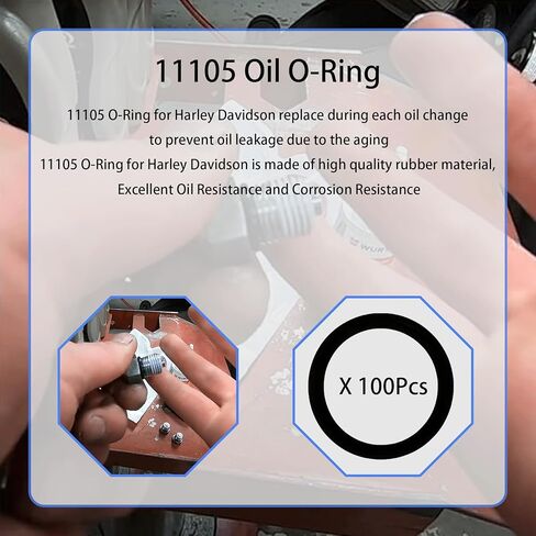 111105 Oil Drain Plug O-Ring Replacement for Harley Davidson Oil Pump Cap (100/Pack) in Saudi Arabia