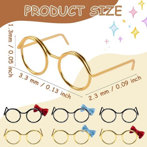 10 Pcs,Doll Glasses,Mini Metal Wire Rim, Tiny Mini Glasses For Dolls, Plush Dolls Accessories,For Doll Costume,Dolls Dress Up(5 Black + 5 Gold) in Saudi Arabia