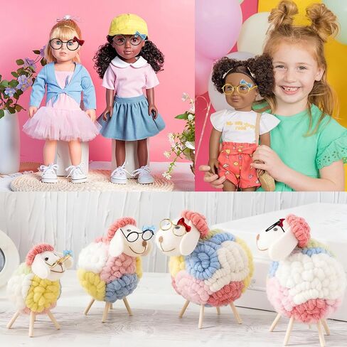 10 Pcs,Doll Glasses,Mini Metal Wire Rim, Tiny Mini Glasses For Dolls, Plush Dolls Accessories,For Doll Costume,Dolls Dress Up(5 Black + 5 Gold) in Saudi Arabia