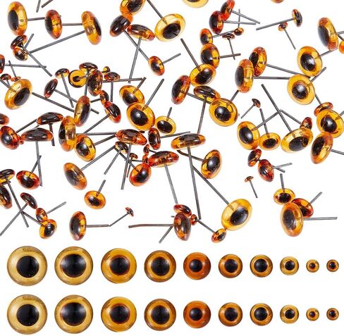 FREEBLOSS 150 Pcs Deep Brown Glass Eyes Kits Needle Felting Eye Mini Glass Amber Eyes Kits Assorted Sizes for Crafts Needle Felting Bears Dolls 0.1~0.47 Inches in Saudi Arabia