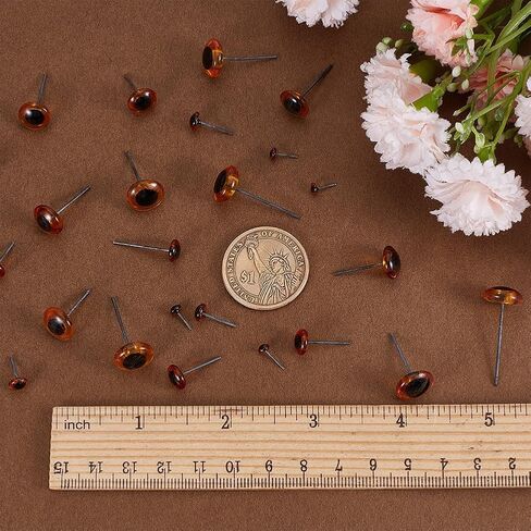 FREEBLOSS 150 Pcs Deep Brown Glass Eyes Kits Needle Felting Eye Mini Glass Amber Eyes Kits Assorted Sizes for Crafts Needle Felting Bears Dolls 0.1~0.47 Inches in Saudi Arabia