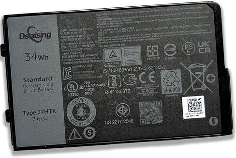Dentsing 34Wh 4342mAh J7HTX Laptop Battery Replacement for Dell Latitude 7202 7212 7220 Rugged Extreme Tablet Series 02JT7D 2JT7D FH8RW J82G5 VW5Y4 451-BBOR 451-BCCO 451-BCDH 7XNTR in Kuwait