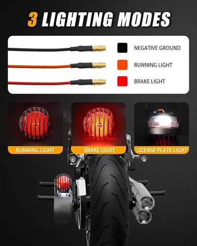 Motorcycle Tail Lights Chopper Side Mount Taillight LED Brake License Plate Light Compatible for Harley Bobber Cafe Racer Cruiser Honda Shadow Yamaha Suzuki Kawasaki(SMD LED) in Saudi Arabia