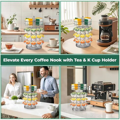 EsLuker.ly Coffee Station Organizer Countertop, Bamboo Extendable Coffee Bar Condiment Accessories Storage, Space-Saving Coffee Tea Supply for Home Office, Kitchen Coffee Area Nook for Coffee Lovers in Kuwait