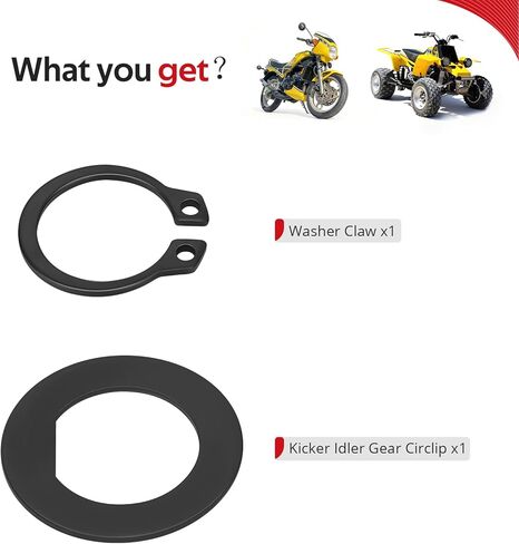 JAVIK Kicker Idler Gear C-Clip & Washer For Yamaha Banshee 350 YFZ350 1987-2006 RZ350 1984-1985 O.E.M# 99009-15400-00 in Saudi Arabia
