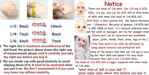 1/4 7-8" 18-20cm Bjd Doll Hair Wig Layer Slim Red Brown Mid Long Curly Only for Adult and Teenager in Saudi Arabia