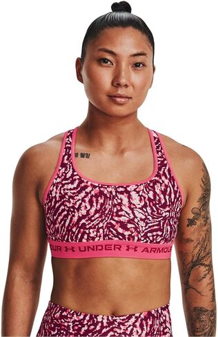 Women's Armour® Mid Crossback Printed Sports Bra in Saudi Arabia