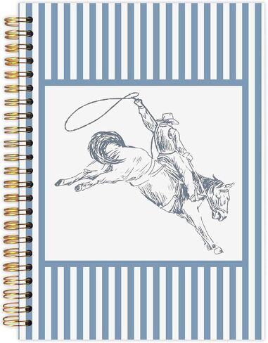 مجلة دفتر ملاحظات حلزونية غربية، دفاتر ملاحظات لهدايا رعاة البقر لتدوين الملاحظات، لوازم المكاتب الغربية، دفتر ملاحظات بغلاف صلب من رعاة البقر الغرب المتوحش لركوب الخيل، 5.5 × 8.3 بوصة in Kuwait
