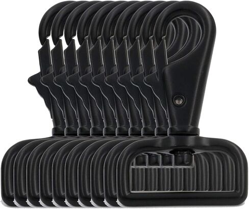 BIKICOCO 1'' Swivel Trigger Tilt & Bump Thumb Knob Bolt Snap Hook Lobster Clasp for Dog Leash Collar, Webbing, Black - Pack of 10 in Kuwait