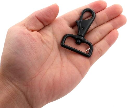 BIKICOCO 1'' Swivel Trigger Tilt & Bump Thumb Knob Bolt Snap Hook Lobster Clasp for Dog Leash Collar, Webbing, Black - Pack of 10 in Kuwait