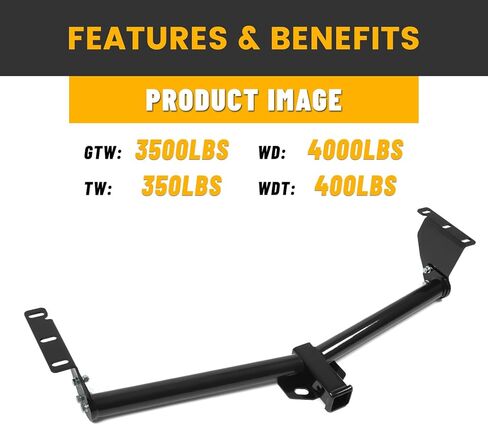 KUAFU Class 3 Trailer Hitch 2" Receiver Compatible with 2006-2014 Kia Sedona Hyundai Entourage Black Towing Hitch in Kuwait
