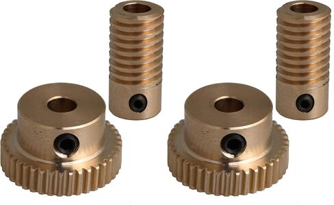 CNBTR 40T Brass Gear Wheel & 5mm Hole Diameter Gear Shaft Kits 0.5 Modulus Set 1:40 Reduction Ratio Drive Gear Box in Kuwait
