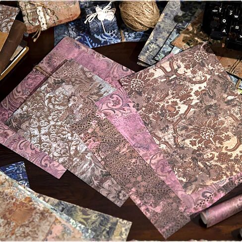 20 Sheets Vintage Background Paper, Traditional Gorgeous Leaves Flowers Decorative Papers, Retro Floral Paper for Journaling Scrapbooking Letter Gift Wrap Decorations in Saudi Arabia