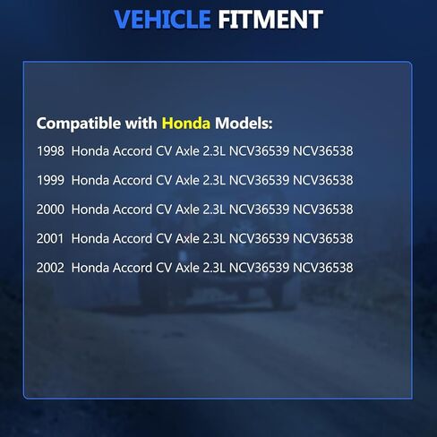 مجموعة عمود المحور Maxfavor FWD CV مناسبة لـ 1999 2000 2001 2002 Honda Accord 2.3L L4 EX DX LX SE حزمة القيمة ناقل يدوي، محور السيرة الذاتية المشترك عمود السائق الأمامي وجانب الركاب (الجانب الأمامي الأيسر الأيمن) in Saudi Arabia