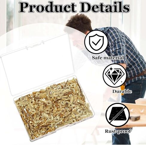 200 Pcs Picture Frame Backing Clips Picture Frame Repair Kit Turn Button with 200 Pcs Screws Photo Frames Hardware Backing Clips for Hanging, Photos, Drawing in Kuwait