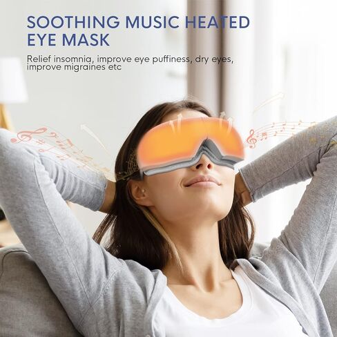 NOWWISH Eye Massager with Heat and Compression - Smart Eye Mask with Bluetooth Music and Vibration, Perfect Birthday Gifts for Women Men in Saudi Arabia