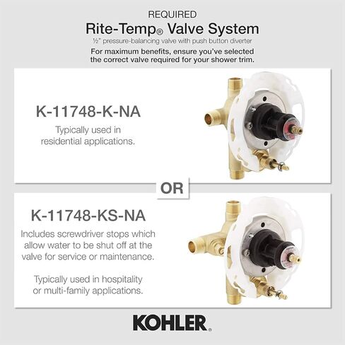 كوهلير K-T14421-4-BL حوض الاستحمام والدش من بيوريست، اسود غير لامع in Kuwait
